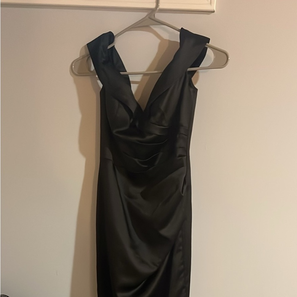 David’s Bridal Black Off the Shoulder Dress